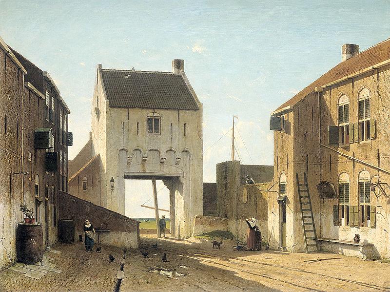 Johan Hendrik Weissenbruch Een stadspoort te Leerdam